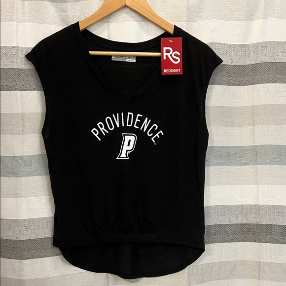 Providence College Drop Shoulder Hi Low Elastic Waist and Shirttail Hem Top - Picture 1 of 5
